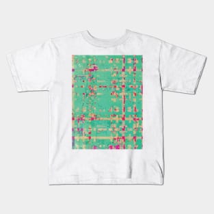 Hot Pink & Mint Green Spring Abstraction Kids T-Shirt